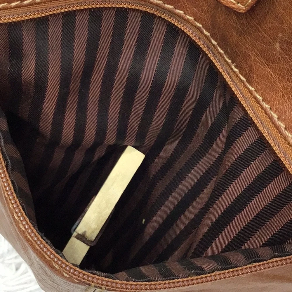Jack Georges Voyager cognac leather backpack crossbody unisex vintage